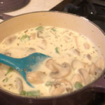 shishito pepper and mushroom soup